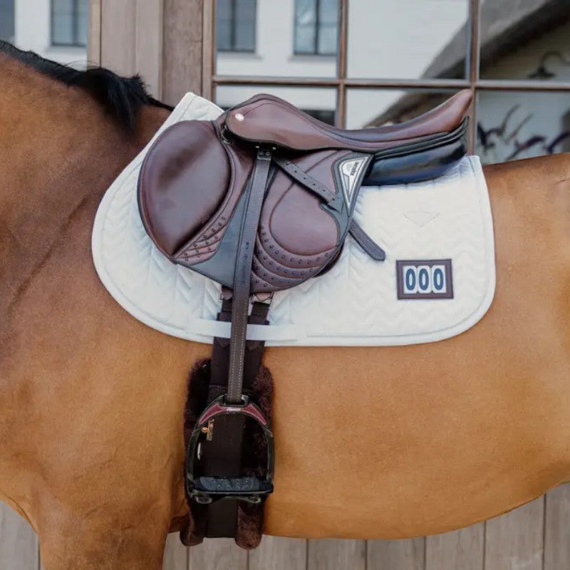 Kentucky Horsewear - Fishbone Competition 2 numbers white saddle pad | - Ohlala