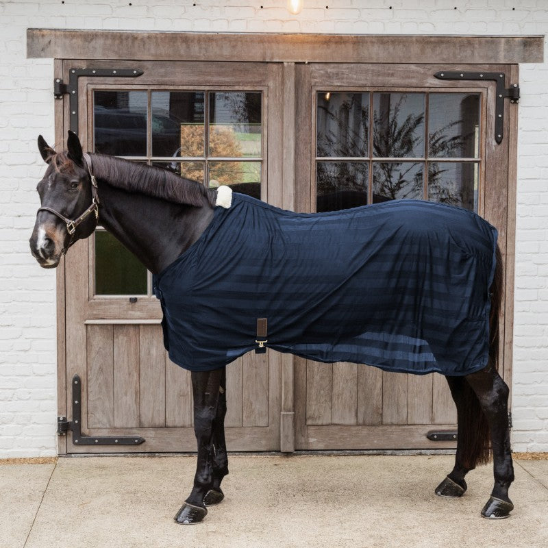Kentucky Horsewear - Lekka derka przeciw owadom w paski granatowa | - Ohlala