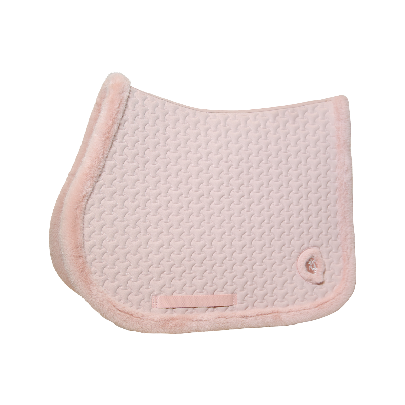 Kentucky Horsewear - Tapis de selle fausse fourrrure tressée vieux rose | - Ohlala