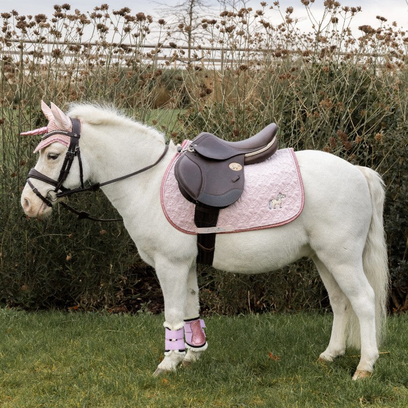 Kentucky Horsewear - Tapis de selle tête de licorne paillettes rose tendre