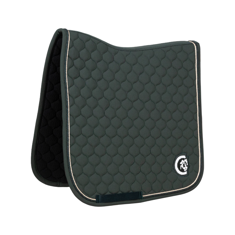 Kentucky Horsewear - Dressage saddle pad 3D logo Onion Quilt forest green | - Ohlala
