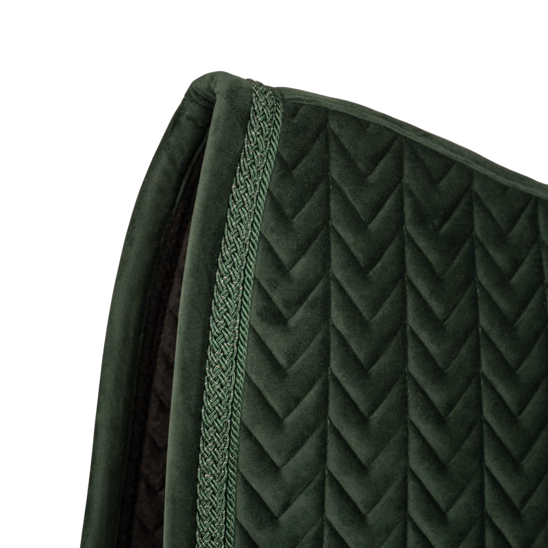 Velvet Fishbone Glitter Dressage Saddle Pad in Dark Green - Kentucky Horsewear