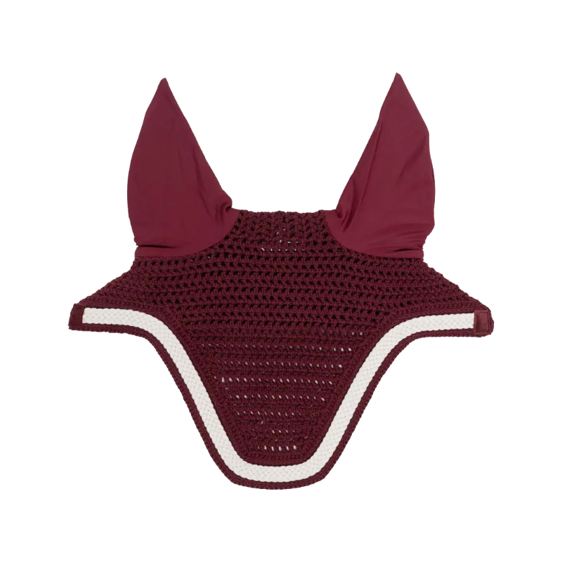 Kentucky Horsewear - Wellington Plaited Cord horse ear bonnet in burgundy | - Ohlala