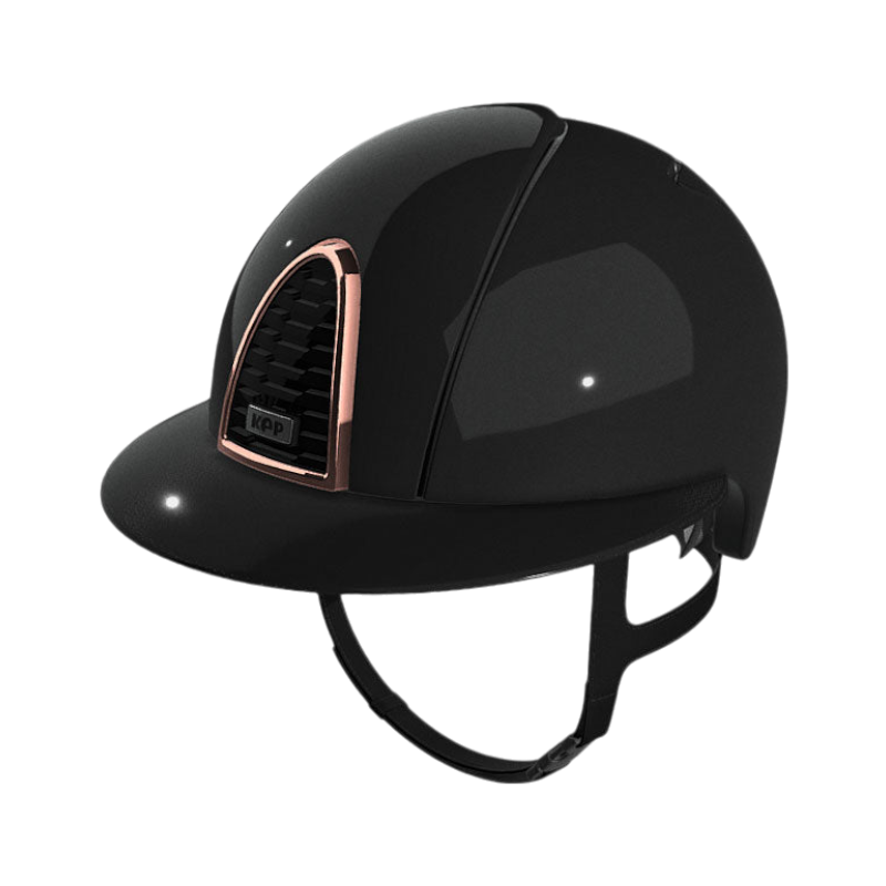 KEP - Cromo 2.0 Shine Black Helmet Rose Gold Logo Polo Diamond | - Ohlala