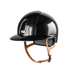 KEP - Cromo 2.0 Diamond Black Polo Riding Helmet with Beige Chin Strap | - Ohlala