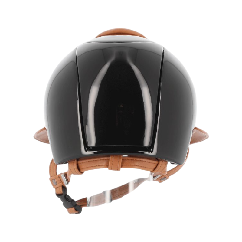 KEP - Gepersonaliseerde helm Cromo Polish Black Leather Cognac Polo Vizier | - Ohlala