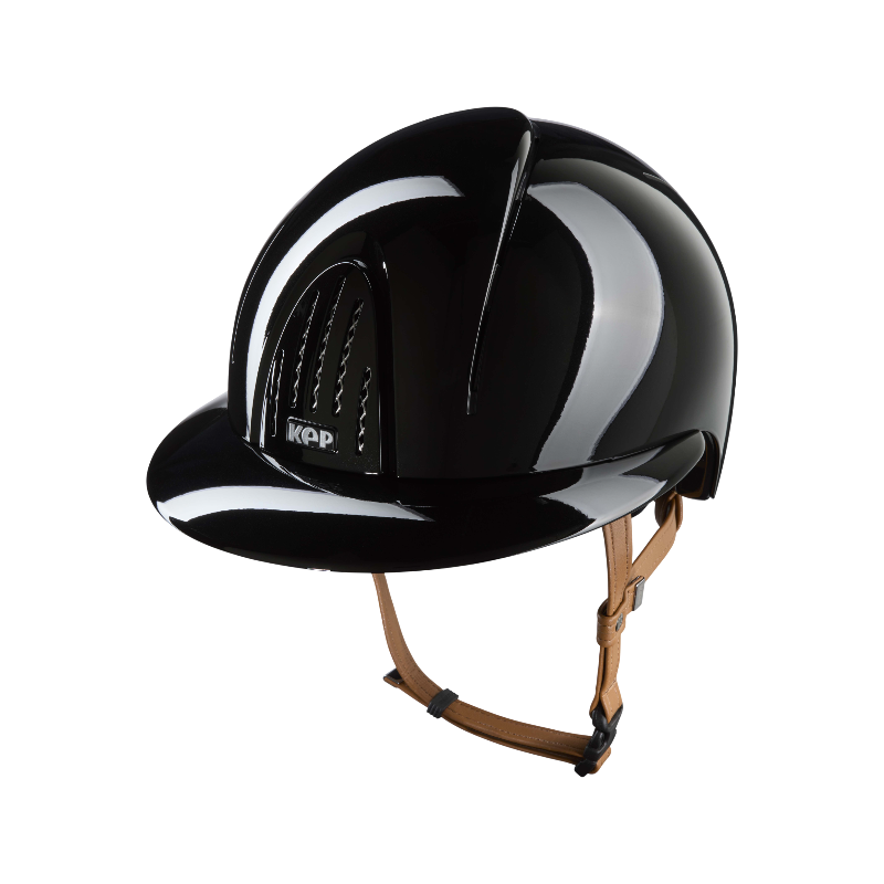 KEP - Casque d'équitation Smart Nova Metal Polish black visière polo jugulaire beige | - Ohlala