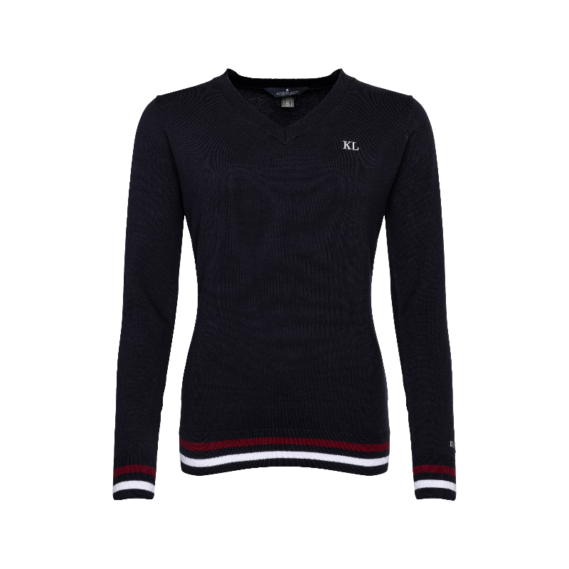 Kingsland - Langarm-Pullover V-Ausschnitt Damen Classic Strick marine | - Ohlala