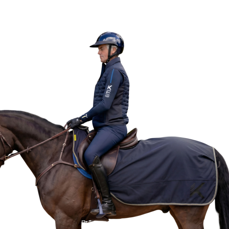 K By Equithème - Coperta da esercizio softshell K-EROS blu navy