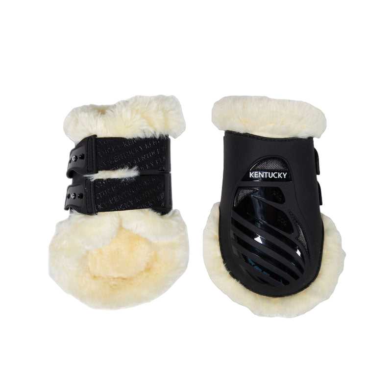 Kentucky Horsewear - Elastischer Fesselschutz Lammfell hoch schwarz | - Ohlala