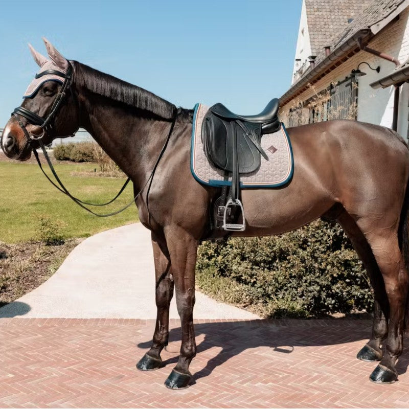 Kentucky Horsewear - Houndstooth Dressage Pad burgundy/navy | - Ohlala