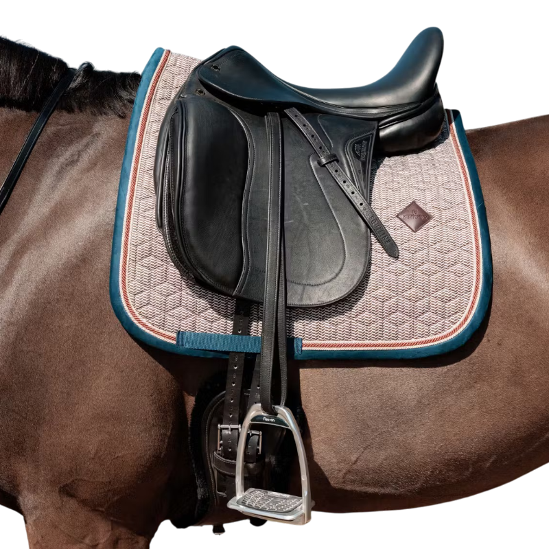 Kentucky Horsewear - Houndstooth Dressage Pad burgundy/navy | - Ohlala