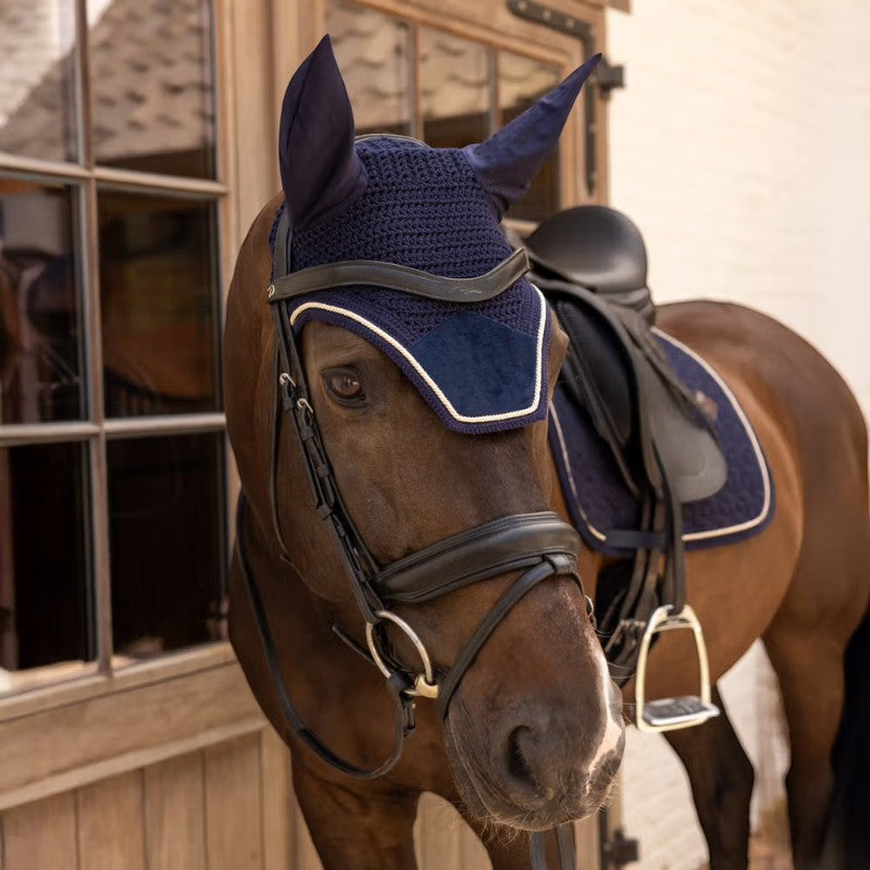 Kentucky Horsewear - Pferdebonnet Wellington Velvet dark navy | - Ohlala