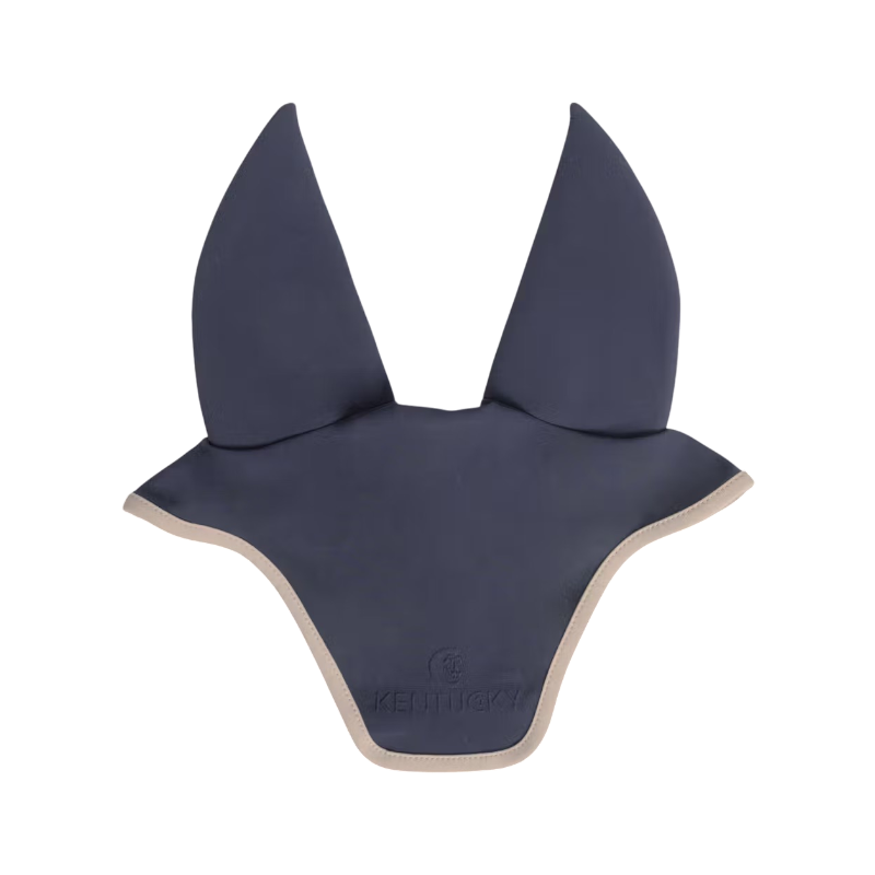 Kentucky Horsewear - Bonnet per cavalli anti-rumore softshell blu marino/ beige | - Ohlala