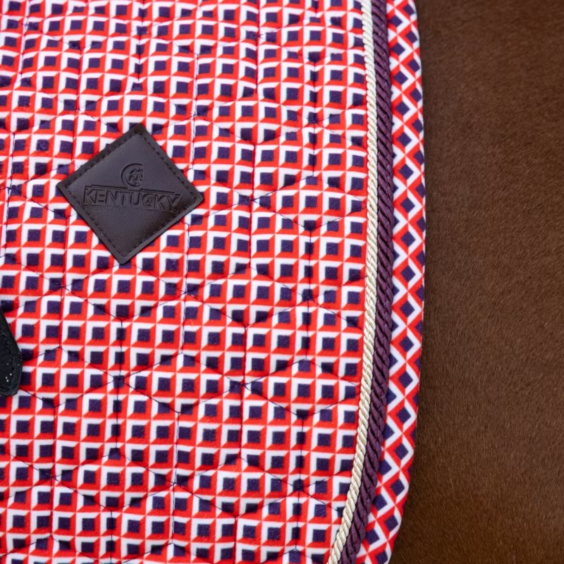 Kentucky Horsewear - Tapis de dressage Velvet Printing check rouge | - Ohlala