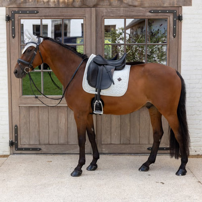 Kentucky Horsewear - Sudadero de dressage Velvet Printing pata de gallo gris/ blanco | - Ohlala