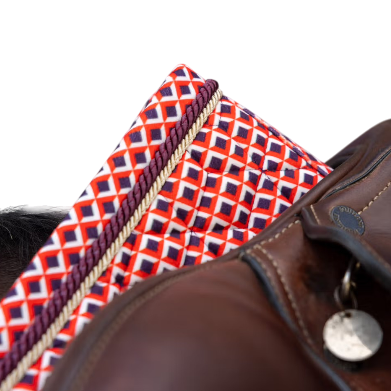 Kentucky Horsewear - Sattelpad Velvet Printing Karo rot | - Ohlala