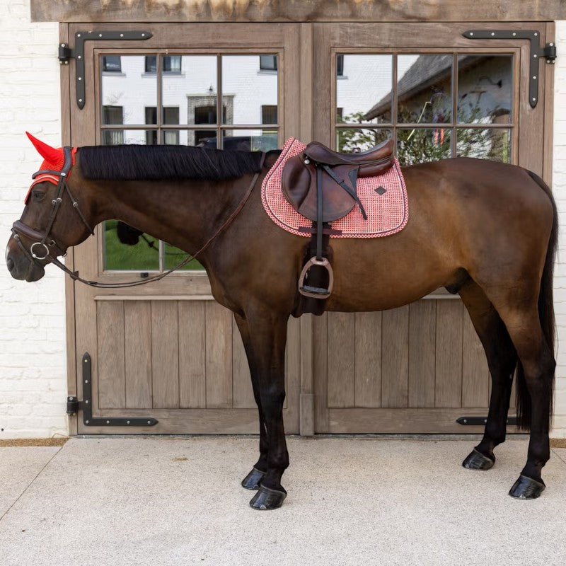 Kentucky Horsewear - Sattelpad Velvet Printing Karo rot | - Ohlala