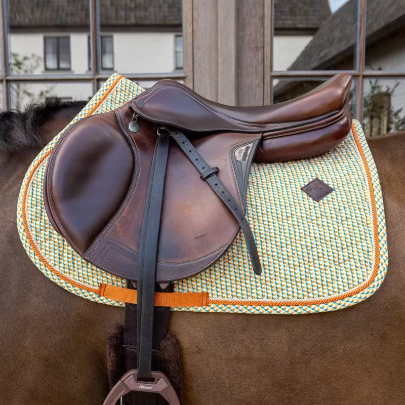 Kentucky Horsewear - Tapis de selle Velvet Printing cubes colorfull | - Ohlala