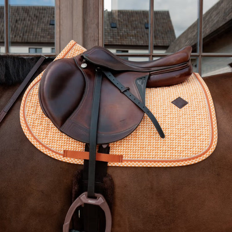 Kentucky Horsewear - Tapis de selle Velvet Printing flags orange | - Ohlala