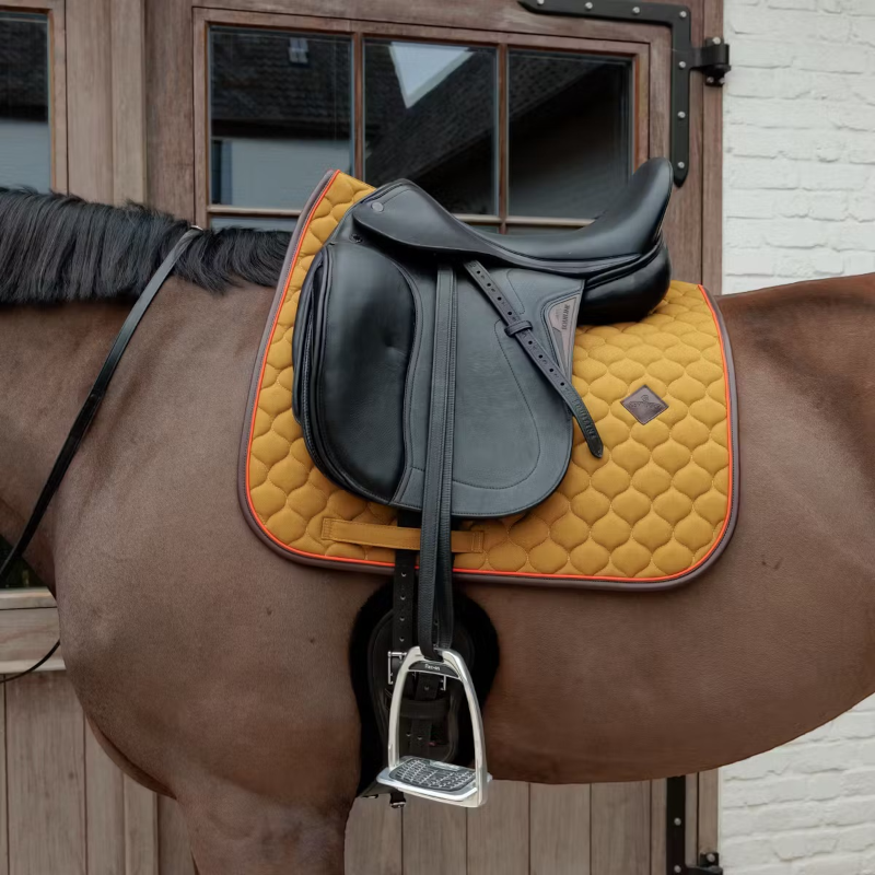 Kentucky Horsewear - Onion Quilt Leather Neon Dressage Pad Khaki | - Ohlala