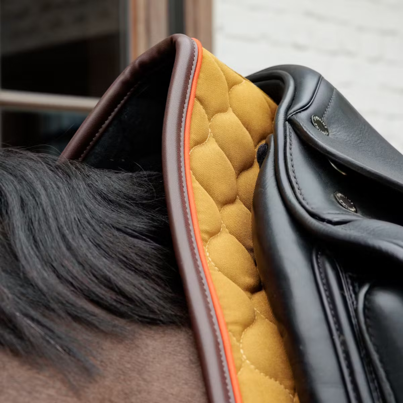 Kentucky Horsewear - Onion Quilt Leather Neon Dressage Pad Khaki | - Ohlala