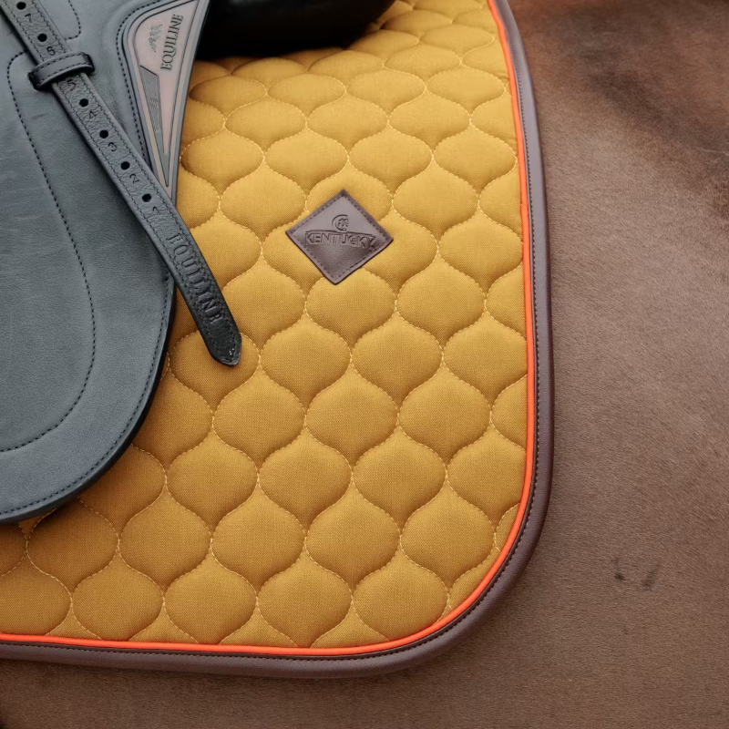 Kentucky Horsewear - Onion Quilt Leather Neon Dressage Pad Khaki | - Ohlala