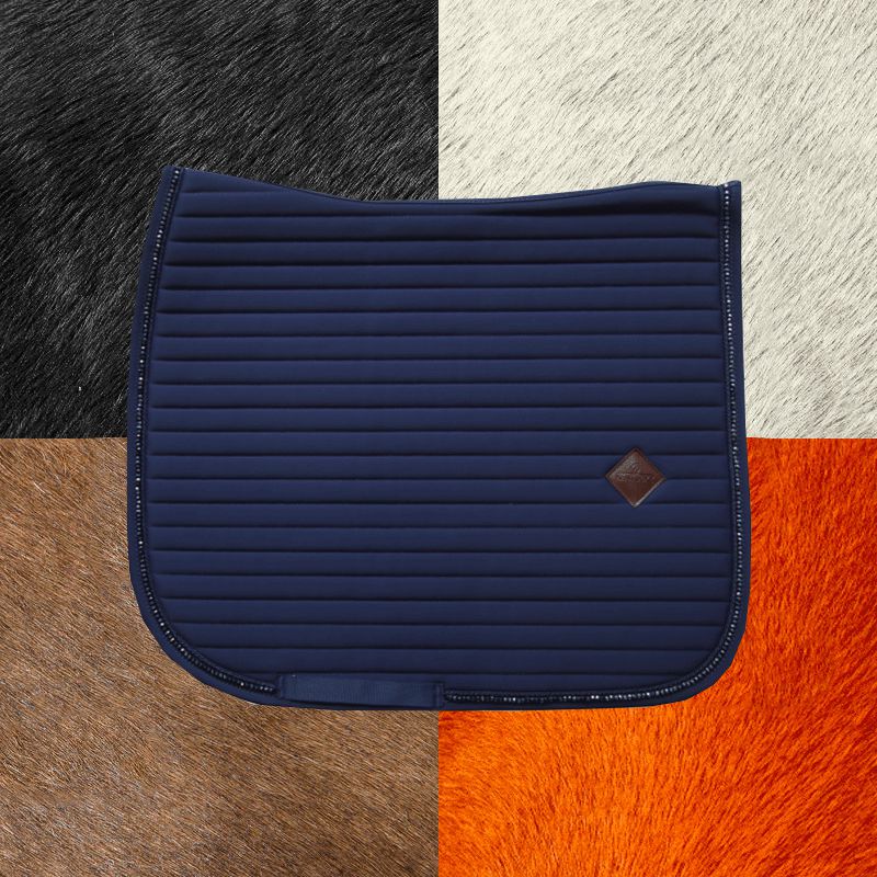 Kentucky Horsewear - Pearls navy dressage saddle pad | - Ohlala