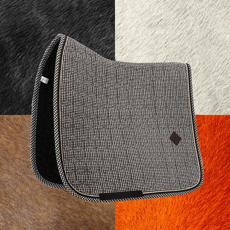 Kentucky Horsewear - Pied de Poule black dressage saddle pad | - Ohlala