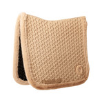 Kentucky Horsewear - Braided faux fur dressage saddle pad beige | - Ohlala