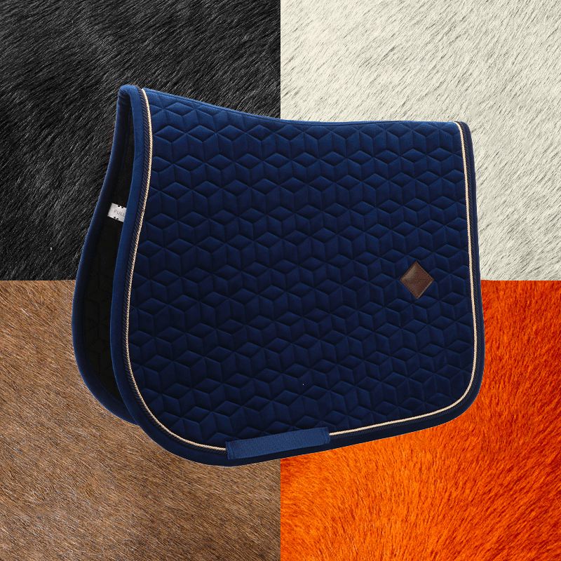 Kentucky Horsewear - Basic Velvet jumping saddle pad navy | - Ohlala