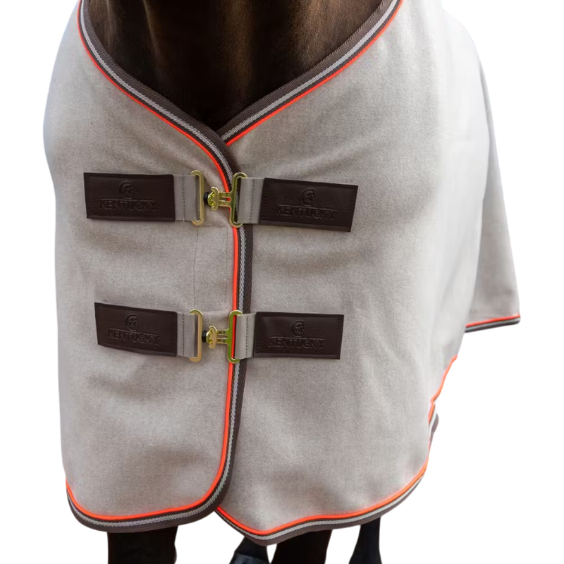 Kentucky Horsewear - Coperta in pile Heavy Melange beige | - Ohlala
