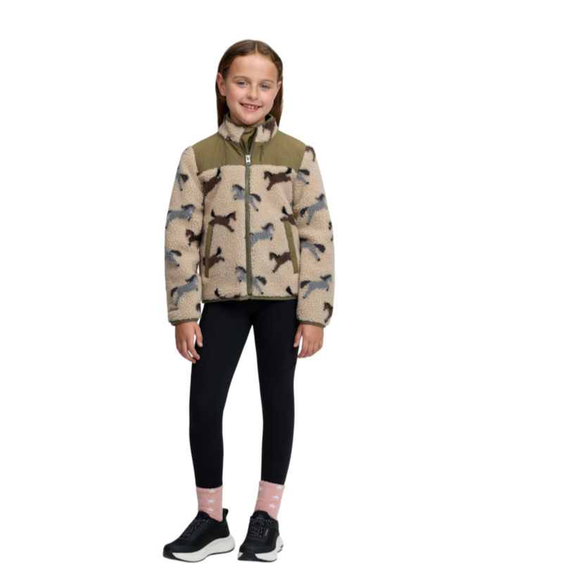 LeMieux - Kinderfleecevest Mini Theo met ponyprint, wilgengroen