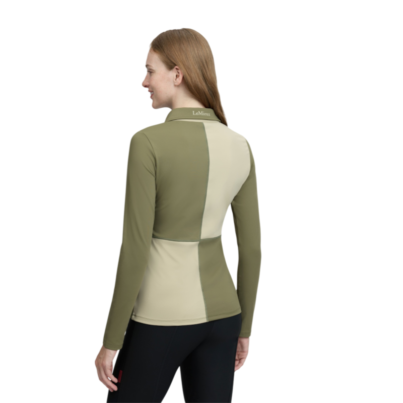 LeMieux - Women’s Harlequin Rugby Willow/Pear Long-Sleeve Performance Polo