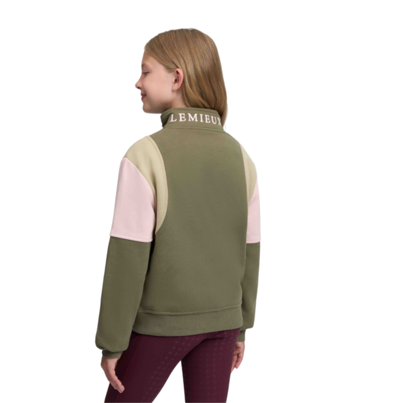 LeMieux - Kids' Viola Zip-Neck Sweatshirt in Willow Green