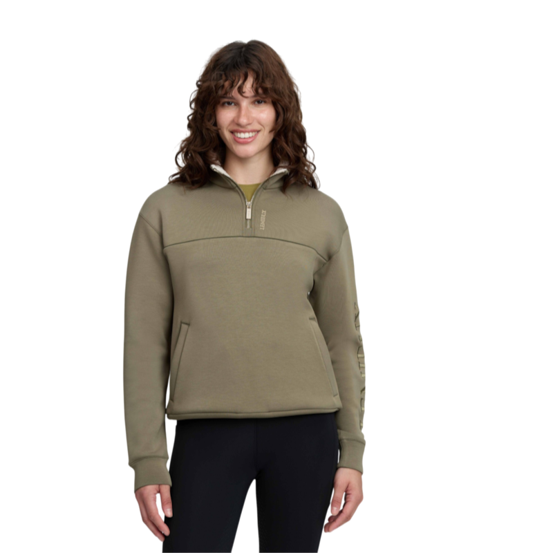 LeMieux - Sudadera de mujer con cuello de cremallera Scarlet verde sauce