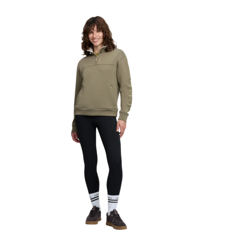 LeMieux - Sudadera de mujer con cuello de cremallera Scarlet verde sauce