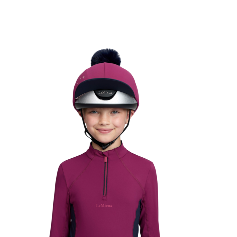 LeMieux - Funda para casco Clásica color mora con pompón desmontable