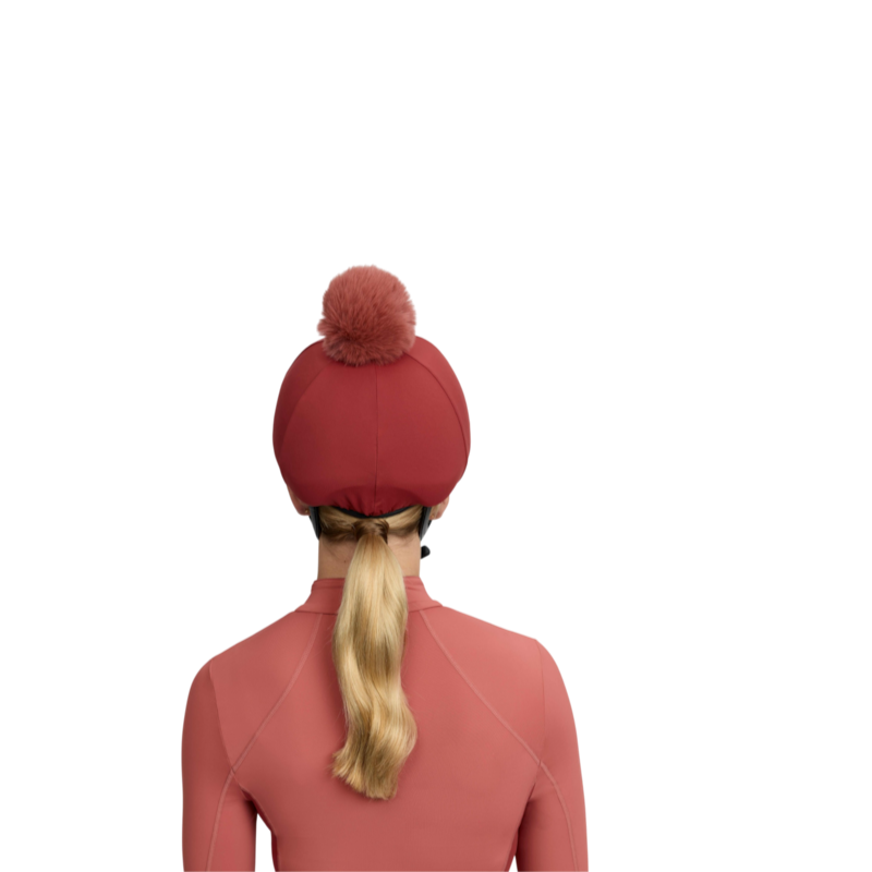 LeMieux - Classic helmet cover with removable pom-pom in russet