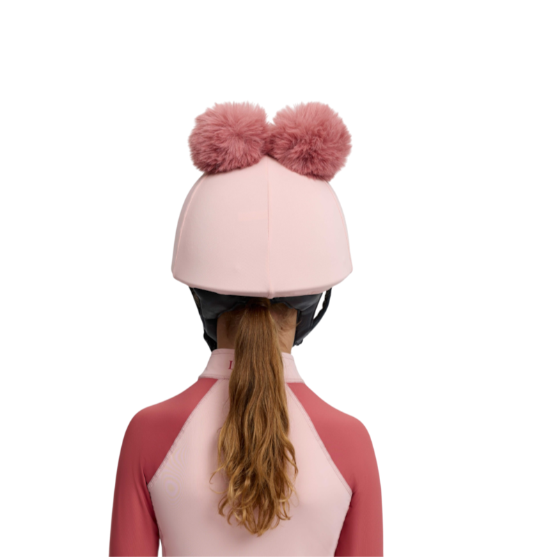 LeMieux - Capa de capacete infantil Mini com dois pompons, pétala