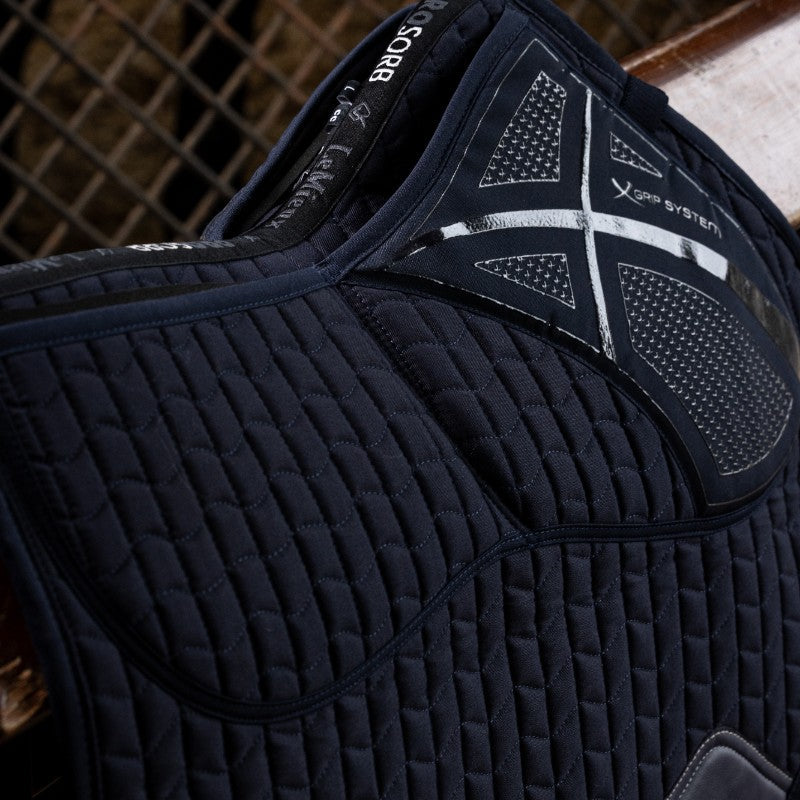 Lemieux - Pro Sorb Plain 2 Square navy dressage saddle pad | - Ohlala