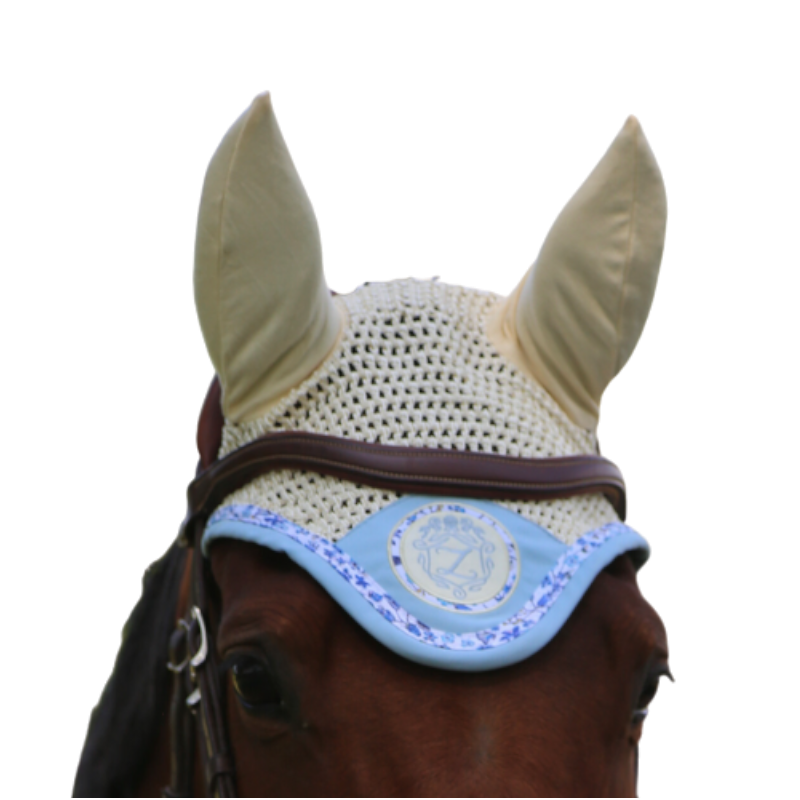 Les poneys de Zoé - Ponylove sky blue and beige horse bonnet | - Ohlala