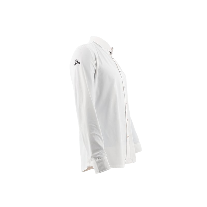 Le Sabotier - Men's long sleeve polo shirt Emile white | - Ohlala