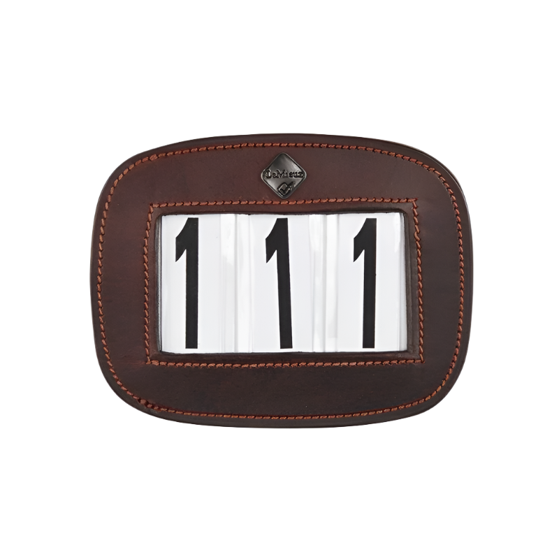 LeMieux - Porta numero per tappino in pelle marrone | - Ohlala