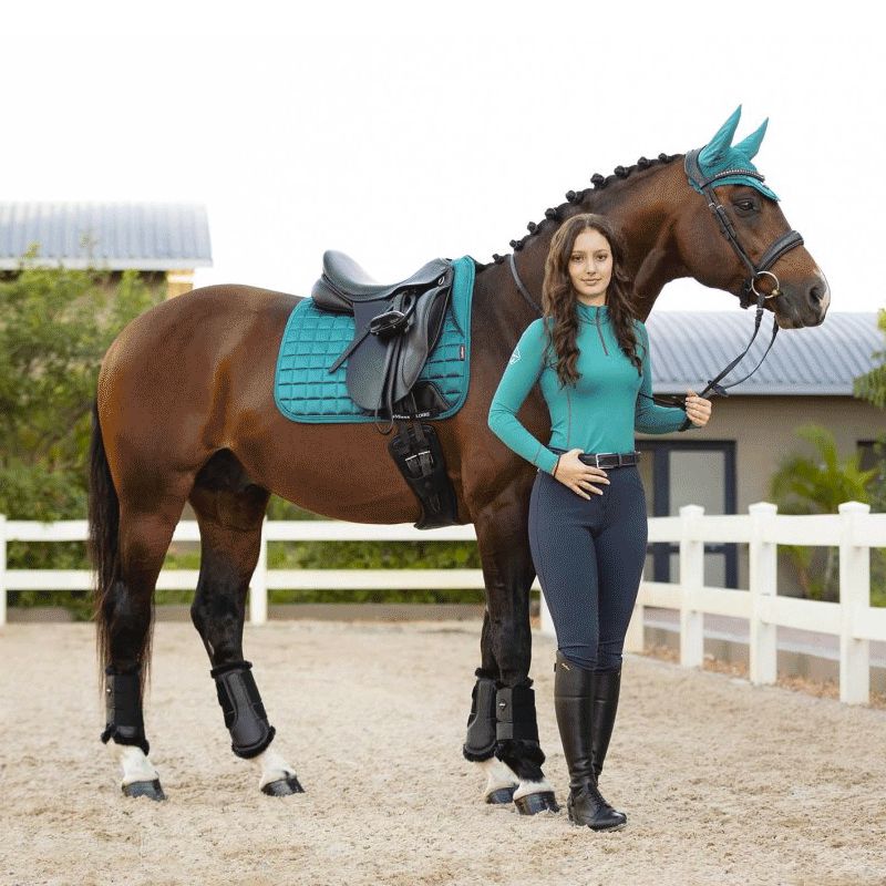 LeMieux - Loire Memory Satin green dressage saddle pad | - Ohlala