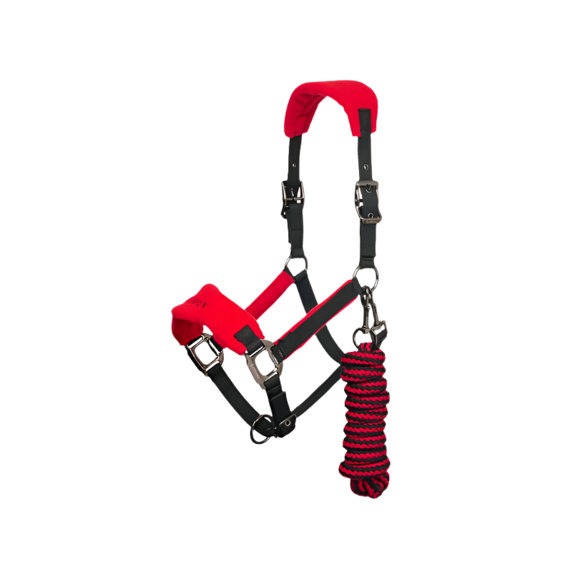 LeMieux - Vogue Headcollar & Lead Rope Set Black/Red | - Ohlala