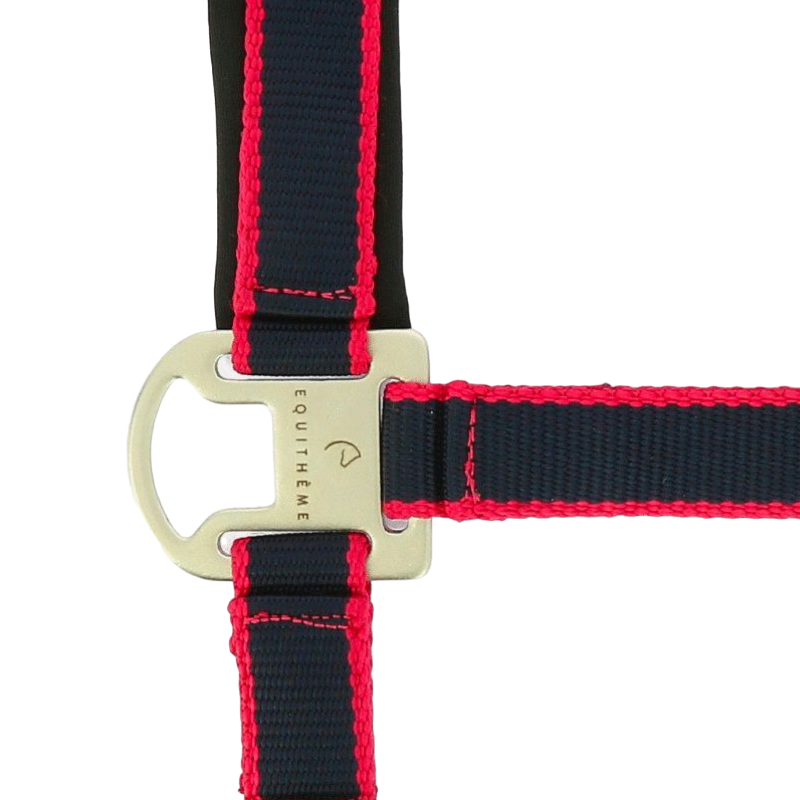 Equithème - Satin Halter + Lead Rope Navy/Fuchsia | - Ohlala