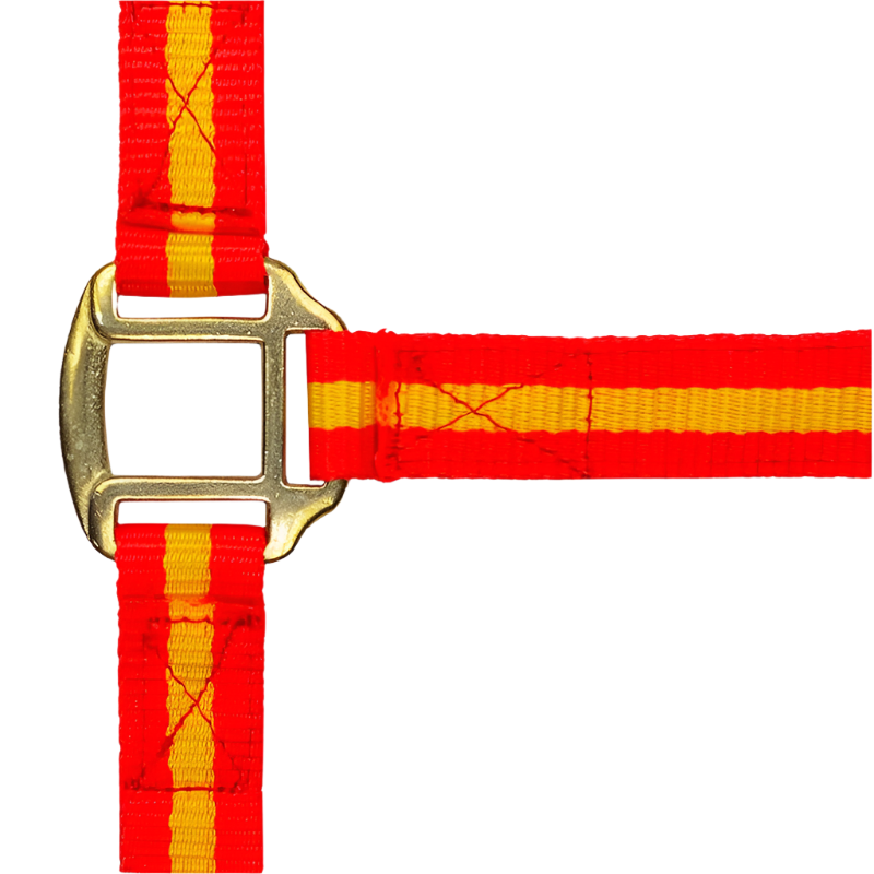 Norton - Licol nylon doublé cuir rouge/ jaune | - Ohlala