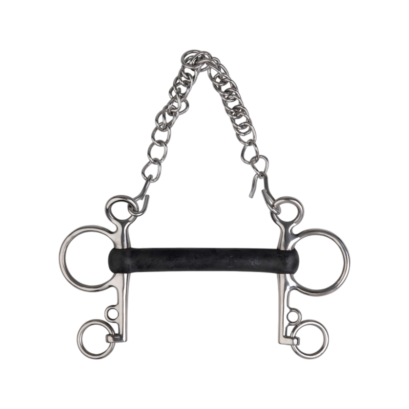 Metalab - Mors pelham caoutchouc souple droit | - Ohlala