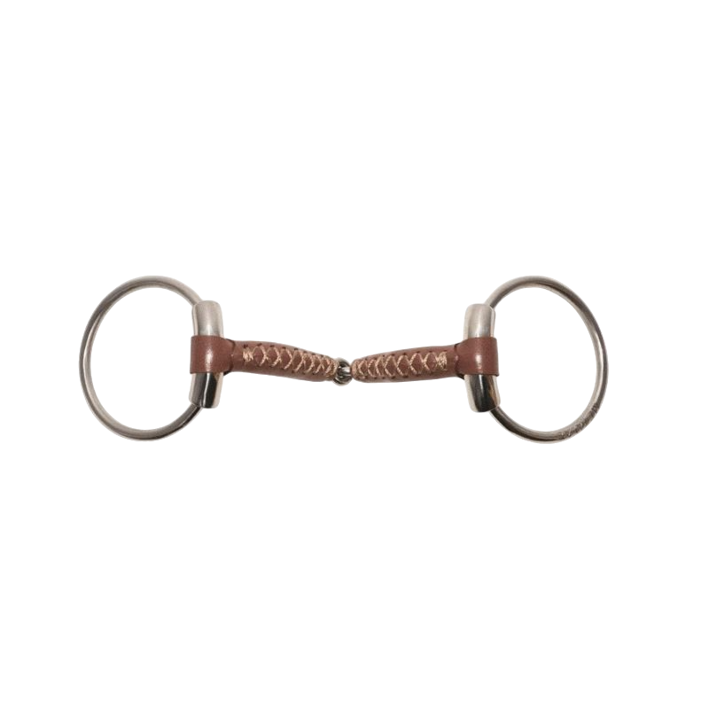 Metalab - Bocado dos anillas Pinchless cañón de cuero 17 mm | - Ohlala